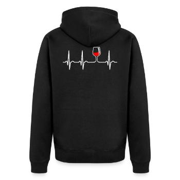 Rythme cardiaque Vin rouge Vin Vin Fréquence cardiaque ECG - Veste à capuche bio Premium Unisexe - noir - Dos - Nico (187cm)