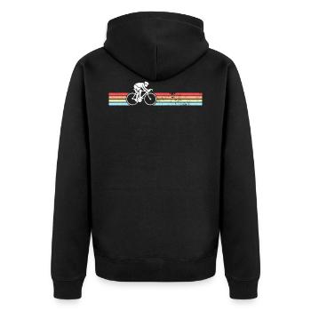 Retro Road Bike Cyclist Cycling Cycling Cycling Race - Unisex Premium Organic Zip Hoodie - black - Back - Nico (187cm)