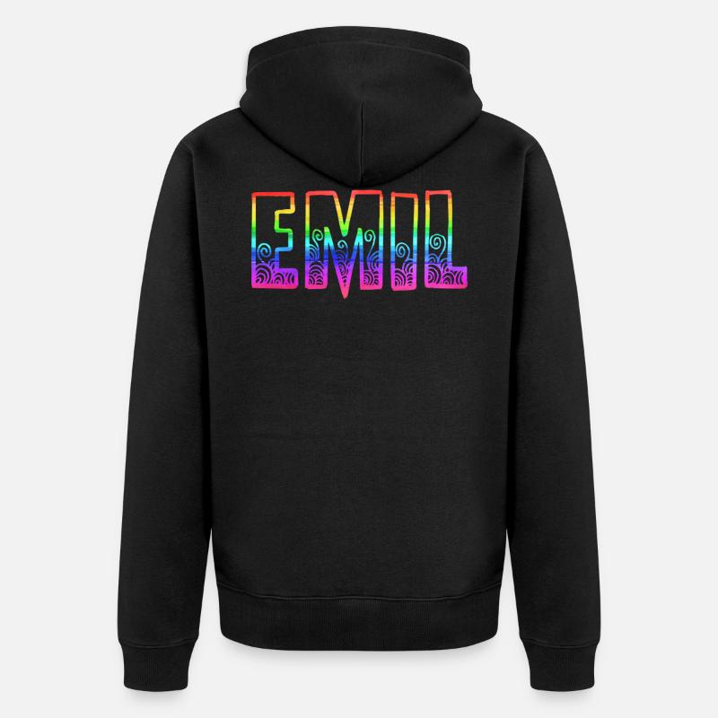 emil rs arc-en-ciel - Veste à capuche bio Premium Unisexe - noir