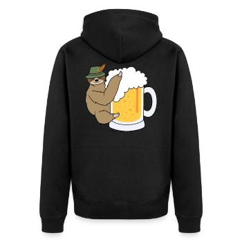 Paresseux avec de la bière buvant - Veste à capuche bio Premium Unisexe - noir - Dos - Nico (187cm)