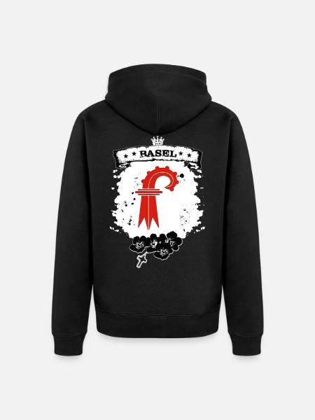 Basel Canton - Unisex Premium Organic Zip Hoodie - black