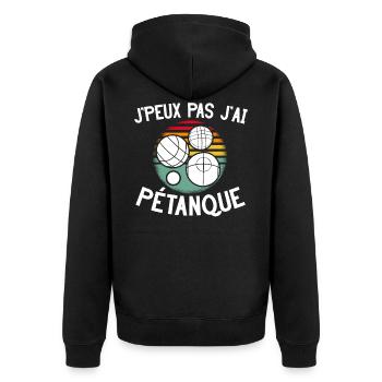 Je peux pas j'ai Pétanque - Veste à capuche bio Premium Unisexe - noir - Dos - Nico (187cm)