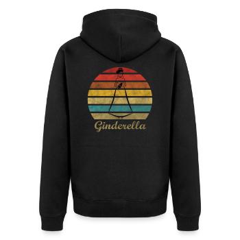 Ginderella Gin JGA Junggesellinnen Abschied Party - Unisex Premium Bio Zip Hoodie - Schwarz - Hinten - Nico (187cm)