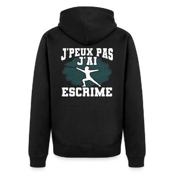 Je Peux Pas J'Ai Escrime - Veste à capuche bio Premium Unisexe - noir - Dos - Nico (187cm)