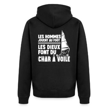 Les Dieux Font Du Char à Voile - Veste à capuche bio Premium Unisexe - noir - Dos - Nico (187cm)