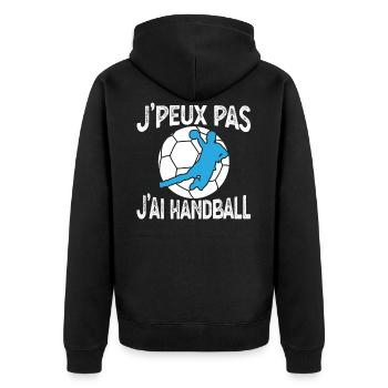 Je Peux Pas J'Ai Handball - Veste à capuche bio Premium Unisexe - noir - Dos - Nico (187cm)