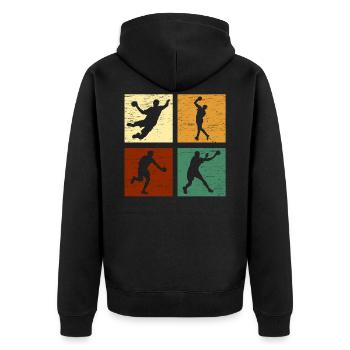 Handball Joueur de handball - Veste à capuche bio Premium Unisexe - noir - Dos - Nico (187cm)