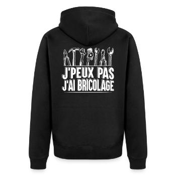 Je Peux Pas J'Ai Bricolage - Veste à capuche bio Premium Unisexe - noir - Dos - Nico (187cm)
