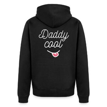 DADDY COOL TIRE LA LANGUE idée cadeau humour - Veste à capuche bio Premium Unisexe - noir - Dos - Nico (187cm)