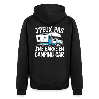 Je Peux Pas J'Me Barre En Camping Car - Veste à capuche bio Premium Unisexe - noir - Dos - Nico (187cm)