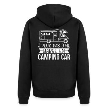 Je Peux Pas J'Me Barre En Camping Car - Veste à capuche bio Premium Unisexe - noir - Dos - Nico (187cm)