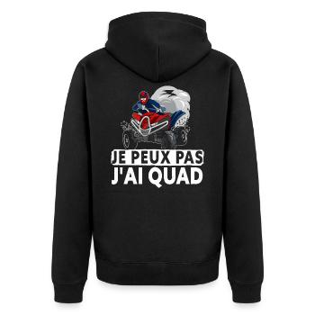 Je Peux Pas J'Ai Quad - Veste à capuche bio Premium Unisexe - noir - Dos - Nico (187cm)