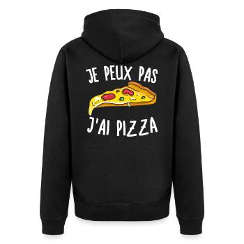Je Peux Pas J'Ai Pizza - Veste à capuche bio Premium Unisexe - noir - Dos - Nico (187cm)