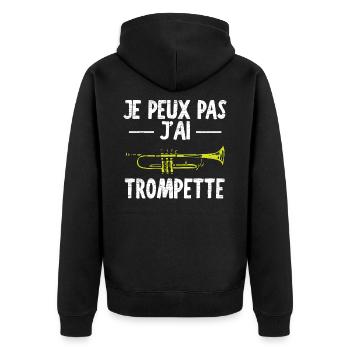 Je Peux Pas J'ai Trompette - Veste à capuche bio Premium Unisexe - noir - Dos - Nico (187cm)