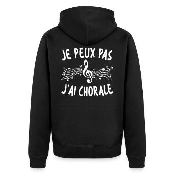 Je Peux Pas J'ai Chorale - Veste à capuche bio Premium Unisexe - noir - Dos - Nico (187cm)