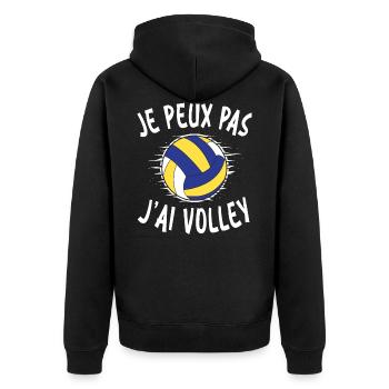 Je Peux Pas J'Ai Volley - Veste à capuche bio Premium Unisexe - noir - Dos - Nico (187cm)