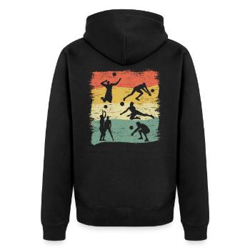 Volleyball Beach-Volleyball Volleyball-Spieler - Unisex Premium Bio Zip Hoodie - Schwarz - Hinten - Nico (187cm)