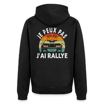 Je Peux Pas J'Ai Rallye - Veste à capuche bio Premium Unisexe - noir - Dos - Nico (187cm)