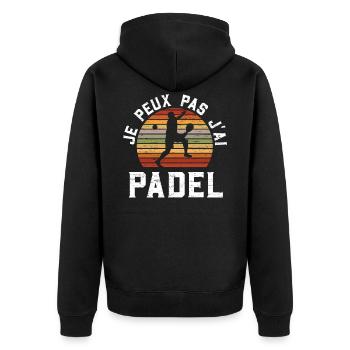Je Peux Pas J'Ai Padel - Veste à capuche bio Premium Unisexe - noir - Dos - Nico (187cm)