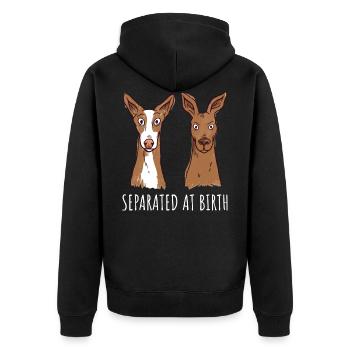 Podenco Canario Ibicenco galgos Hundefreund Humor - Unisex Premium Bio Zip Hoodie - Schwarz - Hinten - Nico (187cm)