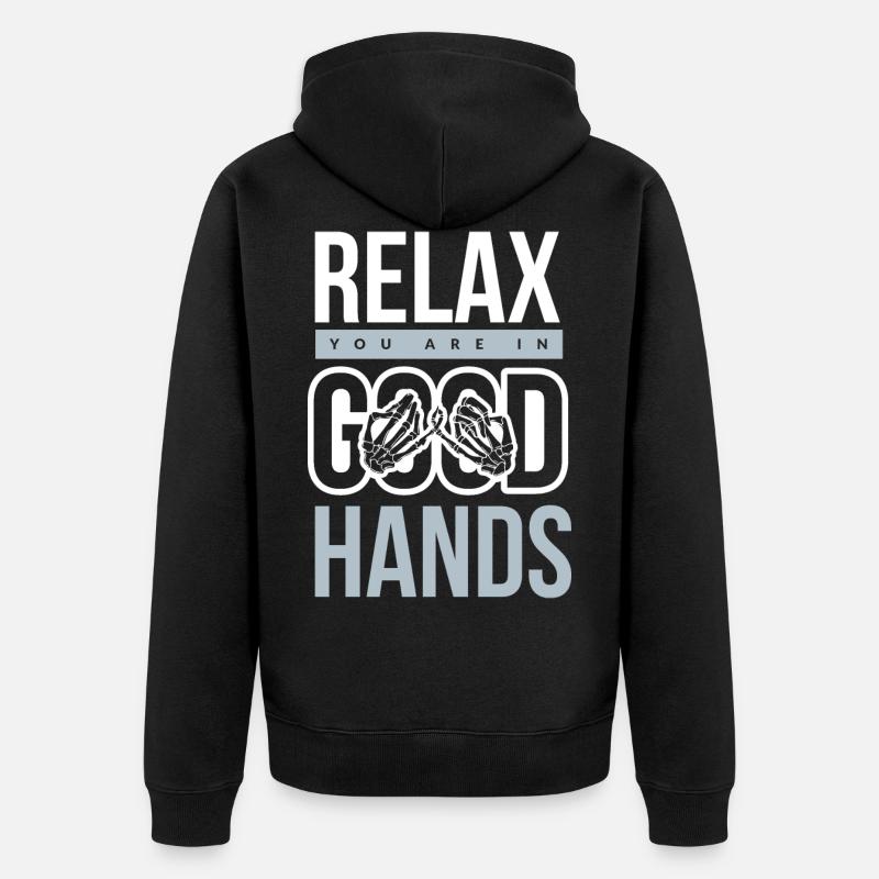 Physiotherapie - Unisex Premium Bio Zip Hoodie - Schwarz