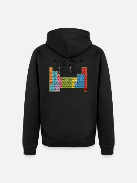 Bible Word of God - Periodic Table of Bible Verse - Unisex Premium Organic Zip Hoodie - black