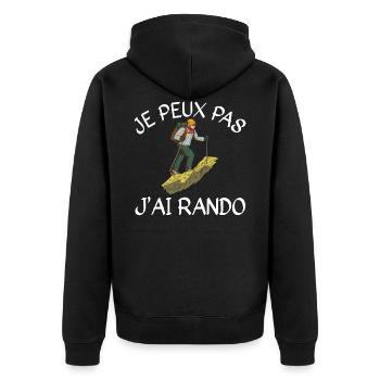 Je Peux Pas J'ai Rando - Veste à capuche bio Premium Unisexe - noir - Dos - Nico (187cm)