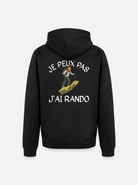 I Can't I Rando - Unisex Premium Organic Zip Hoodie - black