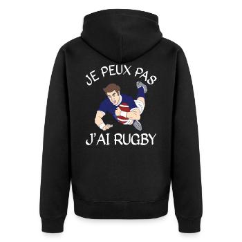 Je Peux Pas J'ai Rugby - Veste à capuche bio Premium Unisexe - noir - Dos - Nico (187cm)