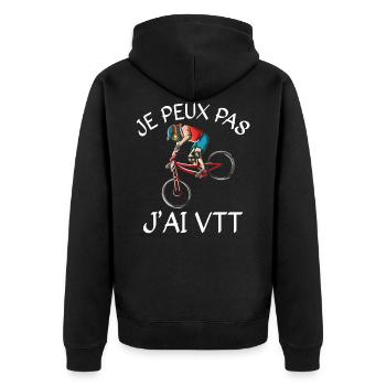 Je Peux Pas J'Ai VTT - Veste à capuche bio Premium Unisexe - noir - Dos - Nico (187cm)