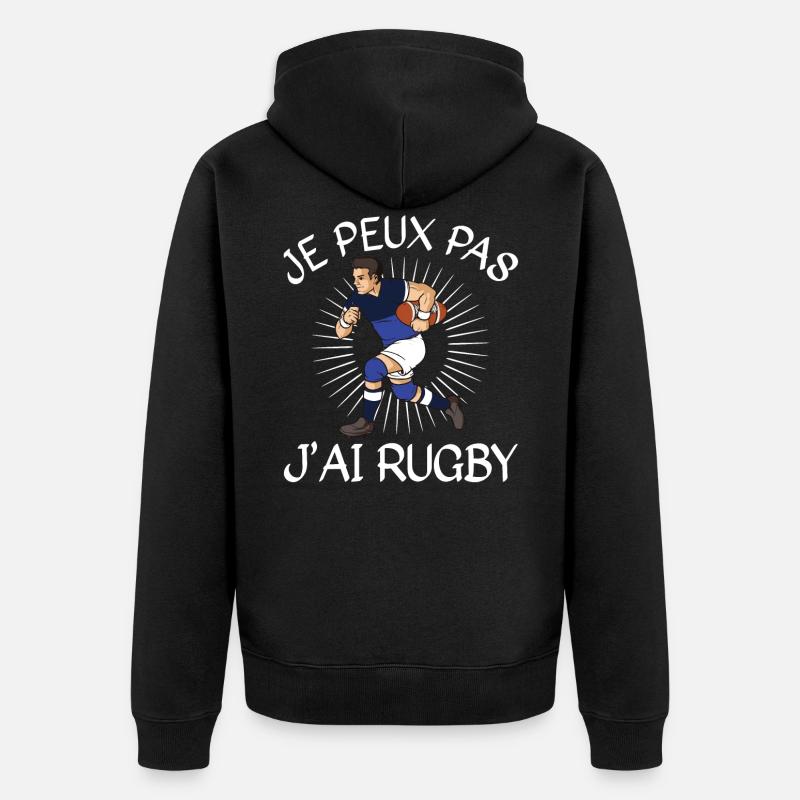 Je Peux Pas J'ai Rugby - Veste à capuche bio Premium Unisexe - noir
