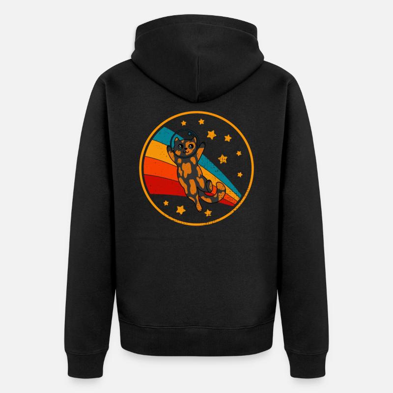 Schildpatt-Katze Space katze - Unisex Premium Bio Zip Hoodie - Schwarz