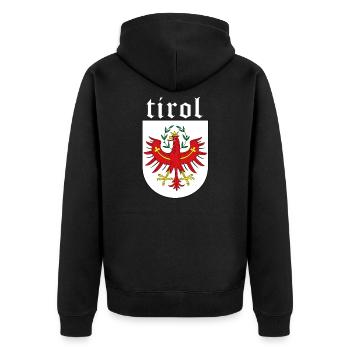 Tiroler Berge - Tirol Adler Flagge Urlaub - Unisex Premium Bio Zip Hoodie - Schwarz - Hinten - Nico (187cm)