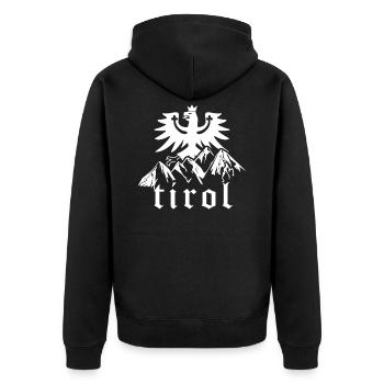 Tiroler Adler Tirol Berge - Unisex Premium Bio Zip Hoodie - Schwarz - Hinten - Nico (187cm)