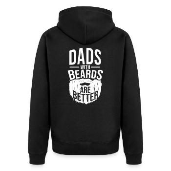 Bester Papa Vater Bart Geschenk - Unisex Premium Bio Zip Hoodie - Schwarz - Hinten - Nico (187cm)