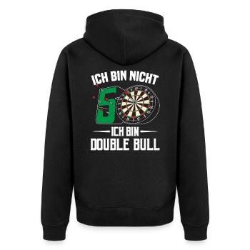 50. Geburtstag Darts Geschenk 50 Ehrentag Männer - Unisex Premium Bio Zip Hoodie - Schwarz - Hinten - Nico (187cm)