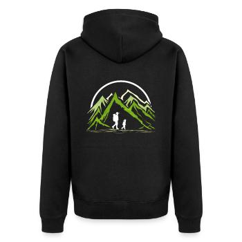 Randonner dans les Montagnes - Père Et Fils - Veste à capuche bio Premium Unisexe - noir - Dos - Nico (187cm)