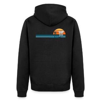 SUP Girl SUP Paddle Board - Unisex Premium Bio Zip Hoodie - Schwarz - Hinten - Nico (187cm)