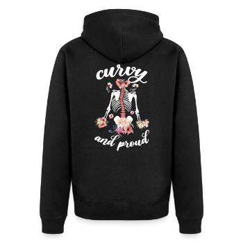 Curvy And Proud Scoliosis Warrior Scoliosis - Unisex Premium Organic Zip Hoodie - black - Back - Nico (187cm)
