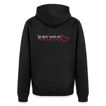 Open Heart Surgery Recovery Gifts & Apparal - Unisex Premium Organic Zip Hoodie - black - Back - Nico (187cm)