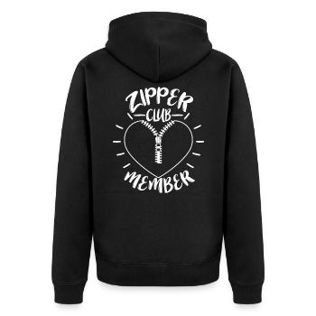Operationen am offenen Herzen - Unisex Premium Bio Zip Hoodie - Schwarz - Hinten - Nico (187cm)