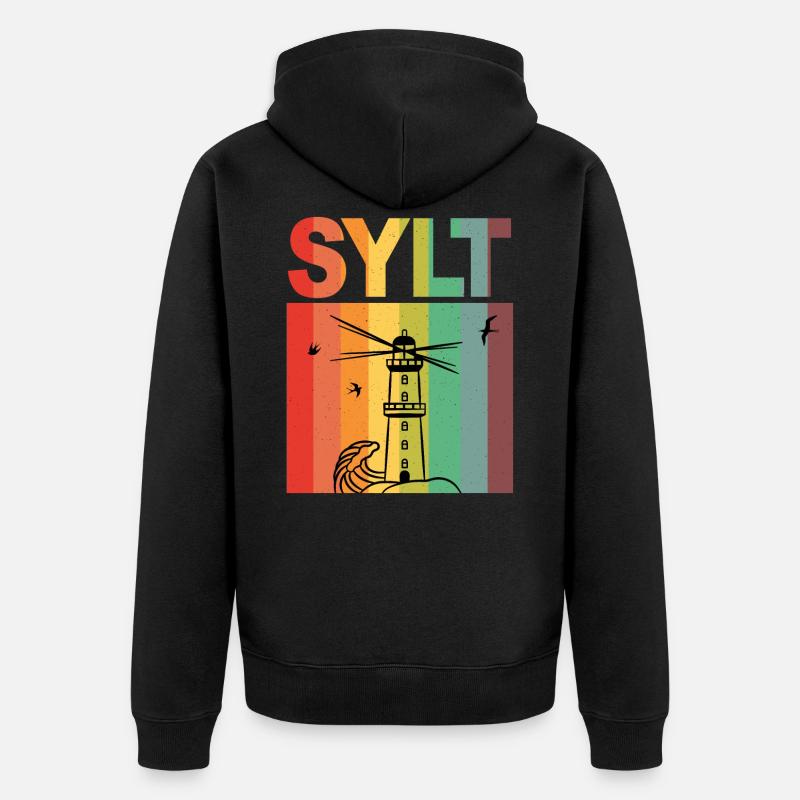 Ile Sylt- Sylt Vacances Souvenir - Veste à capuche bio Premium Unisexe - noir