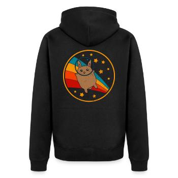 Flemish Giant Rabbit In Space - Unisex Premium Organic Zip Hoodie - black - Back - Nico (187cm)