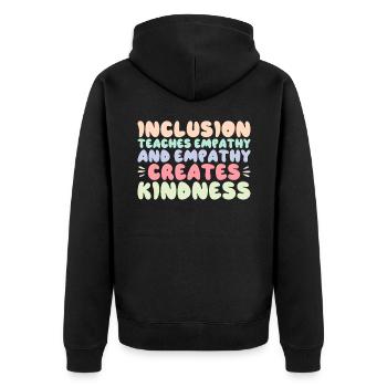 Inklusionslehrkraft SPED Sonderpädagogik - Unisex Premium Bio Zip Hoodie - Schwarz - Hinten - Nico (187cm)