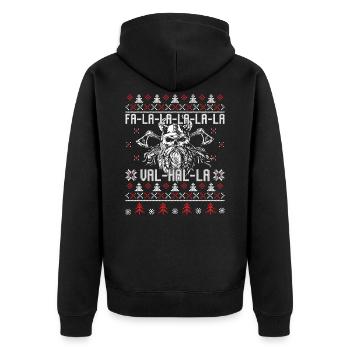 Christmas X-Max Xmax Wikinger Wikinger Äxte - Unisex Premium Bio Zip Hoodie - Schwarz - Hinten - Nico (187cm)