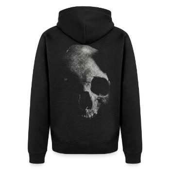Old white skull - Unisex Premium Organic Zip Hoodie - black - Back - Nico (187cm)