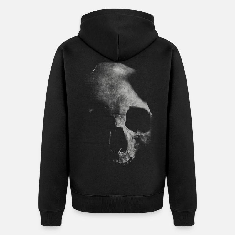 Vieux crâne blanc - Veste à capuche bio Premium Unisexe - noir