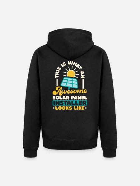 Solar Panel Installer - Unisex Premium Organic Zip Hoodie - black
