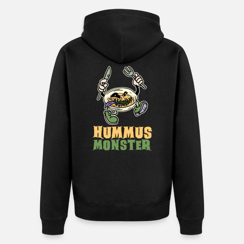 Monstre d'houmous - Veste à capuche bio Premium Unisexe - noir