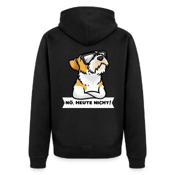 Sturer Kromfohrländer Hund lustig - Unisex Premium Bio Zip Hoodie - Schwarz - Hinten - Nico (187cm)